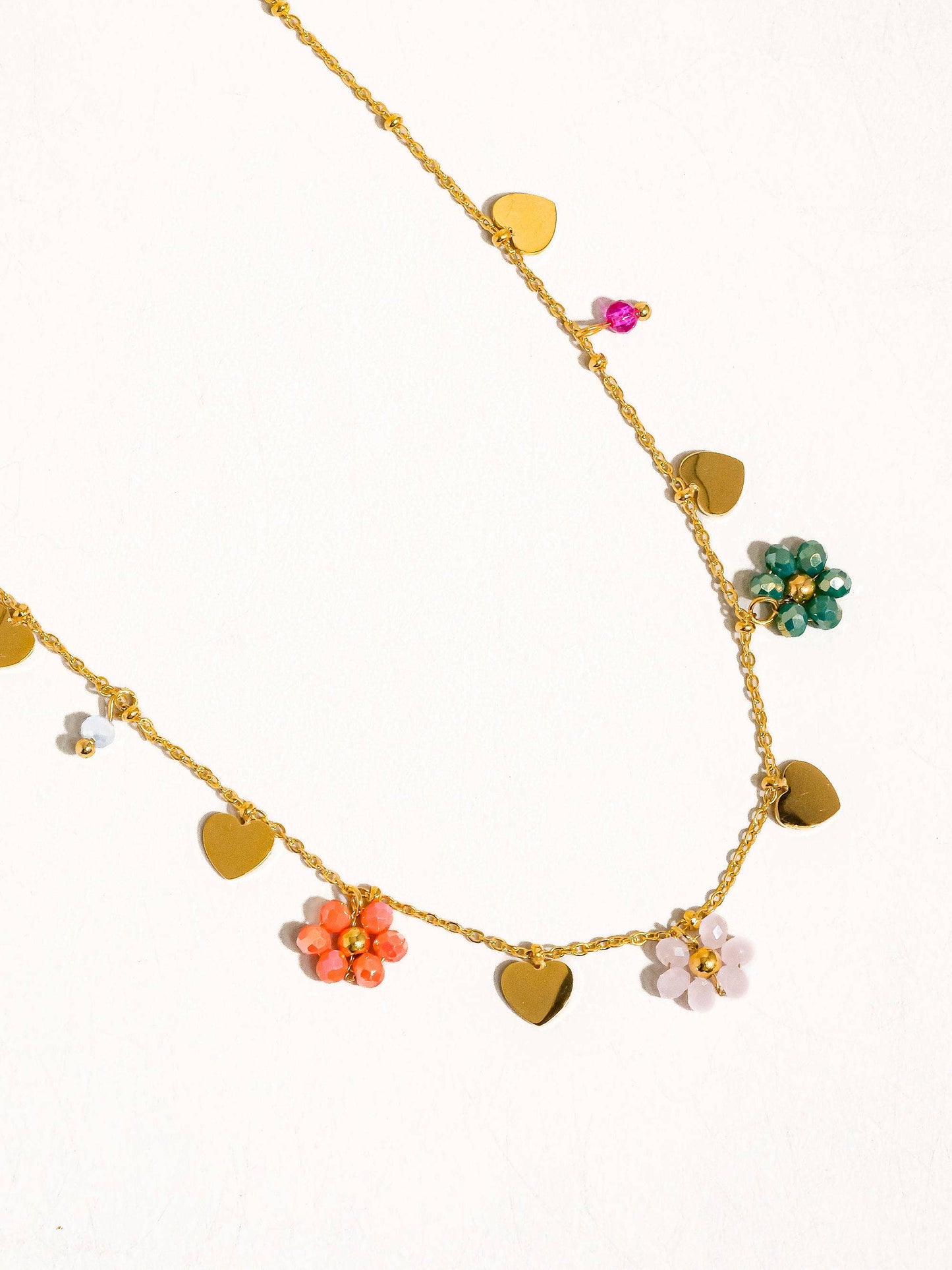 Flânerie by MAIQ - Melvin 18K Gold Non-Tarnish Flower & Hearts Necklace