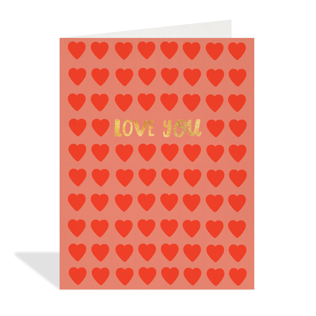 Halfpenny Postage - Red Hearts