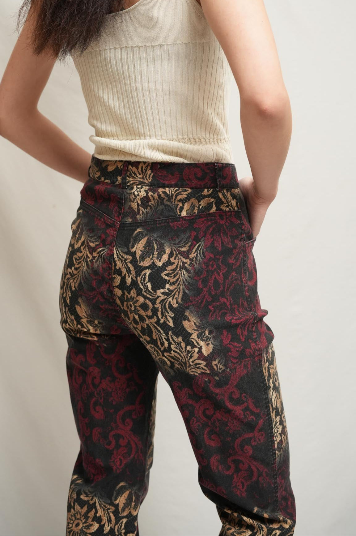Rarity Women's Printed Lace Patter Straight Leg Pants