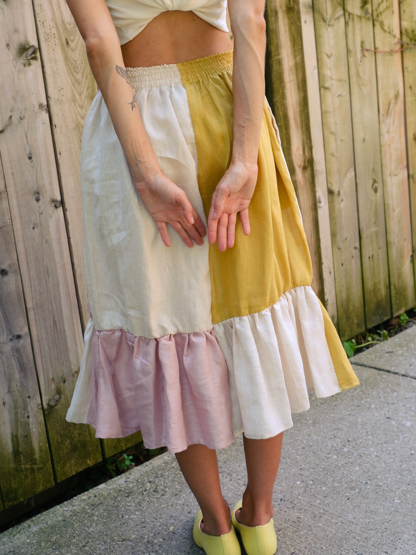 BABY BE GOOD Linen Patchwork Skirt