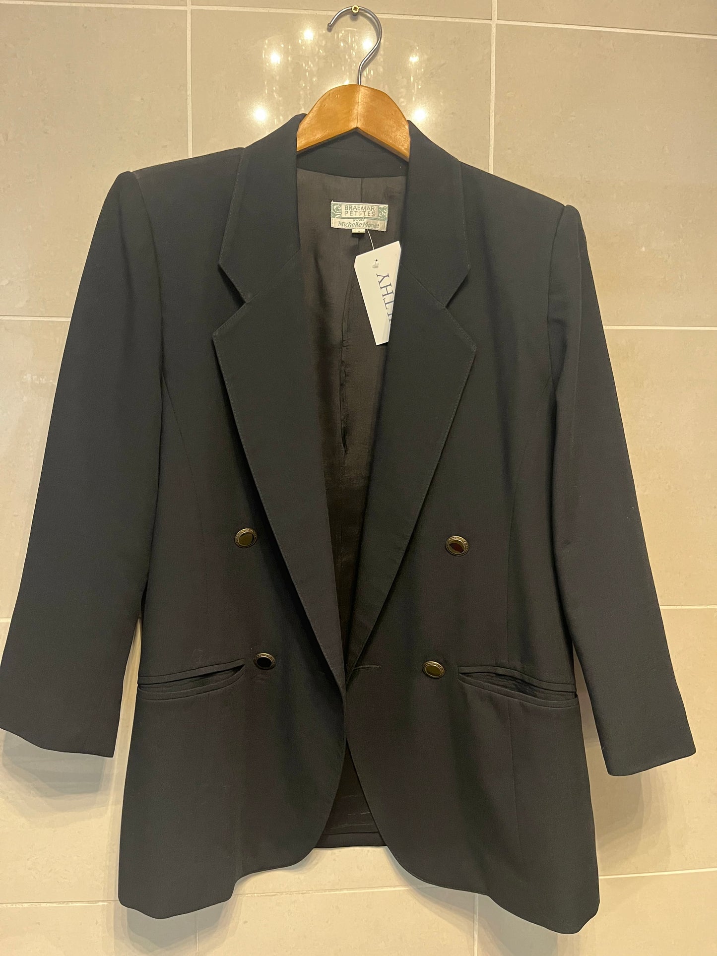 Braemar Petites Wool Double Breasted Blazer