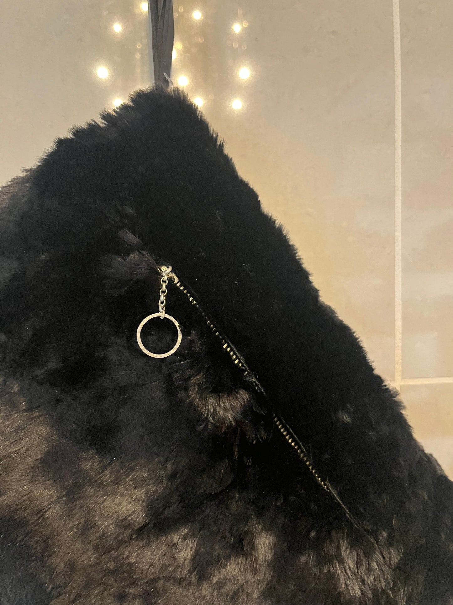 40s Fur Muff with Zippered Pocket