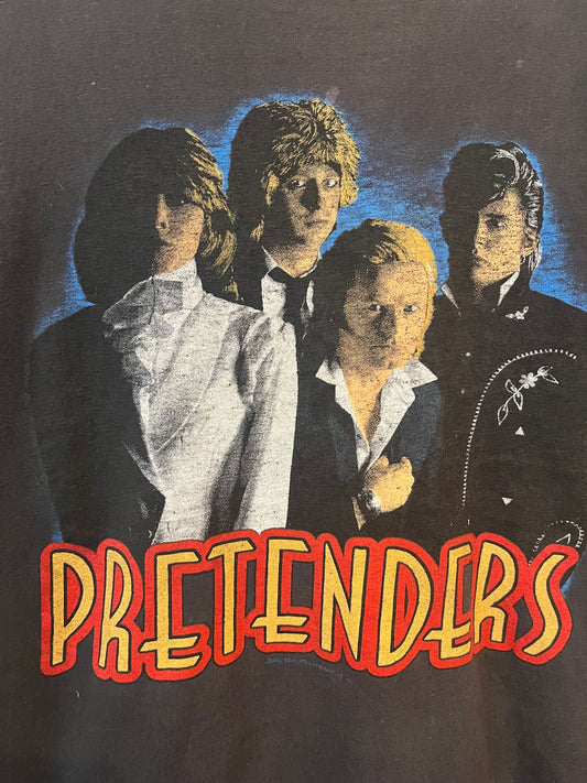 1980s The Pretenders Screen Stars Single Stitch Band T-Shirt – Washed Black