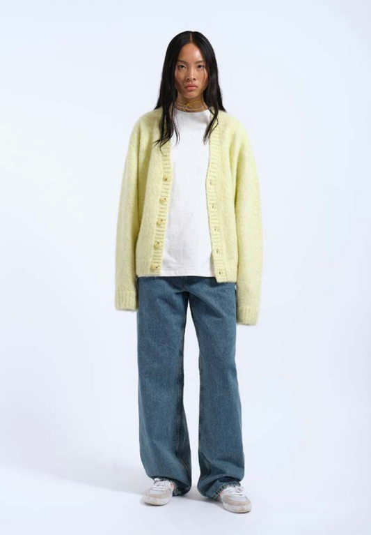 Dr Denim BETTY CARDIGAN - BRUSHED LIGHT YELLOW