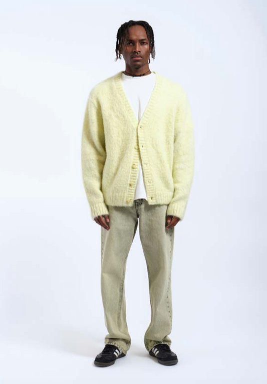 Dr Denim BETTY CARDIGAN - BRUSHED LIGHT YELLOW