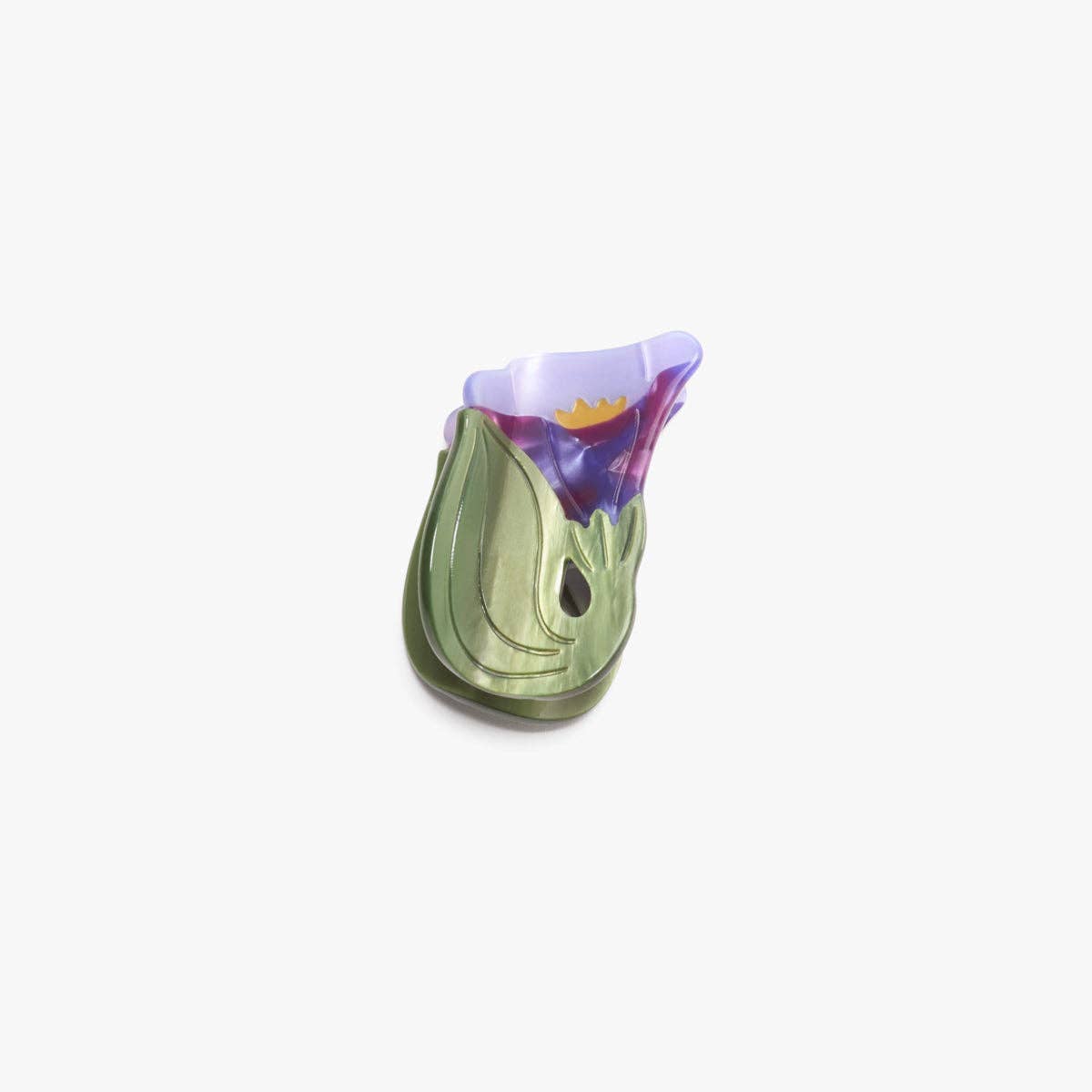 WINONA IRENE - Morning Glory Claw - Purple Acetate Flower Hair Clip