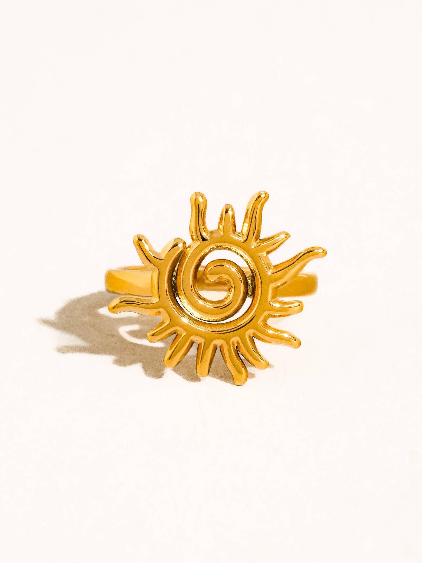 Flânerie by MAIQ - Starwyn 18K Gold Non-Tarnish Sun Spiral Statement Ring