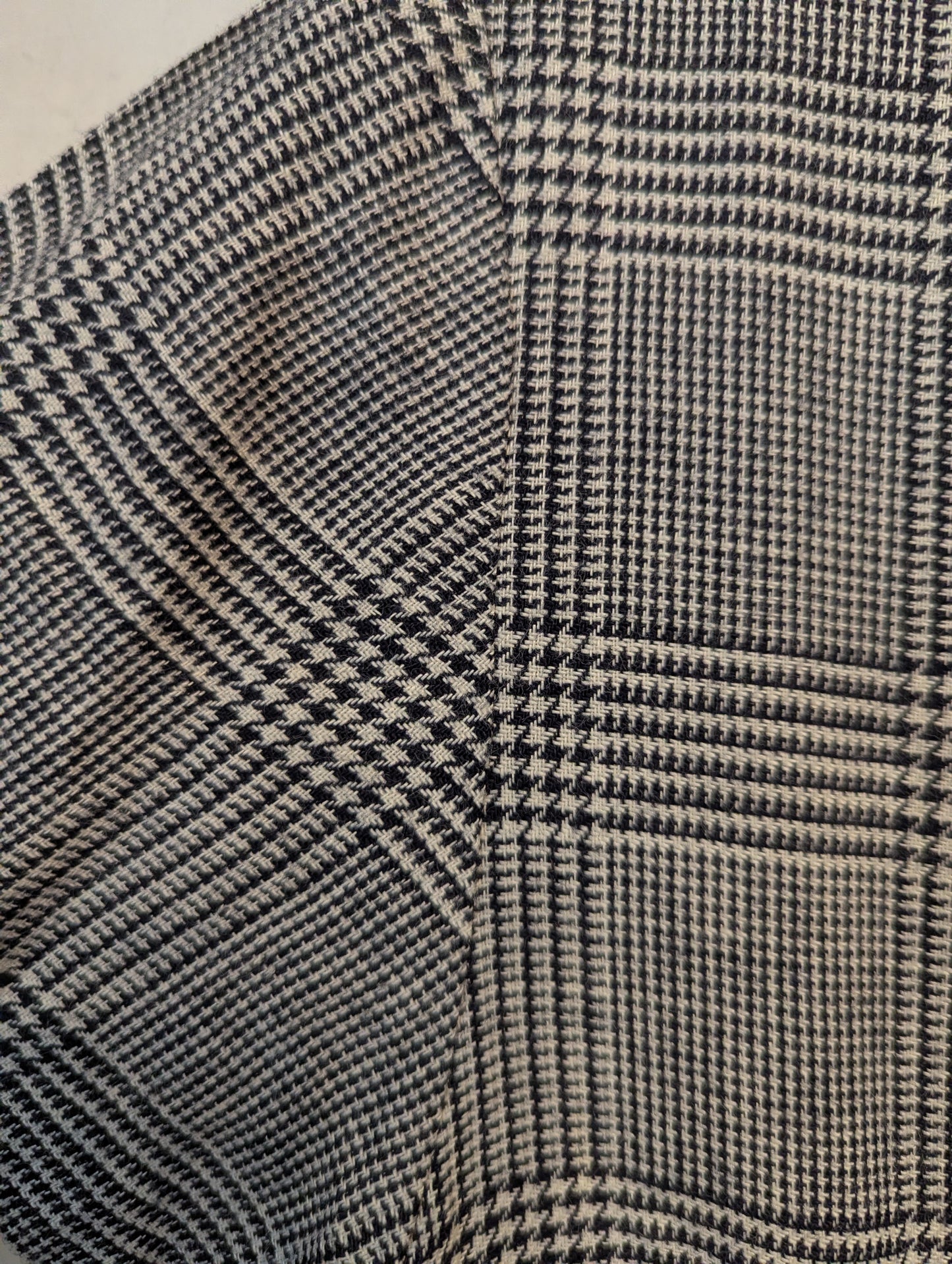 50s Black & White Glen Plaid Wool Dress