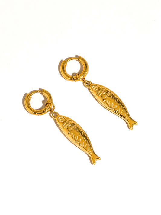 Flânerie by MAIQ - Nibe 18K Gold Non-Tarnish Fish Hoop Earring