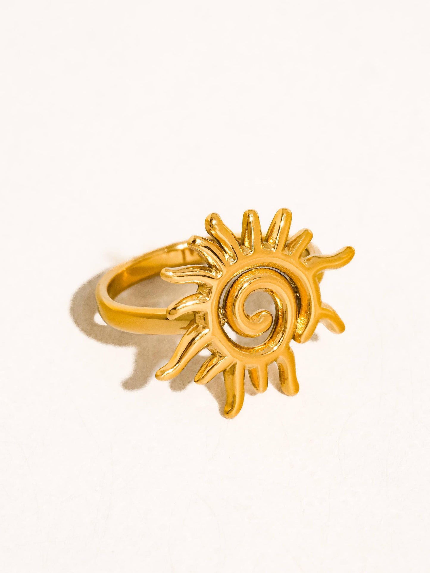 Flânerie by MAIQ - Starwyn 18K Gold Non-Tarnish Sun Spiral Statement Ring