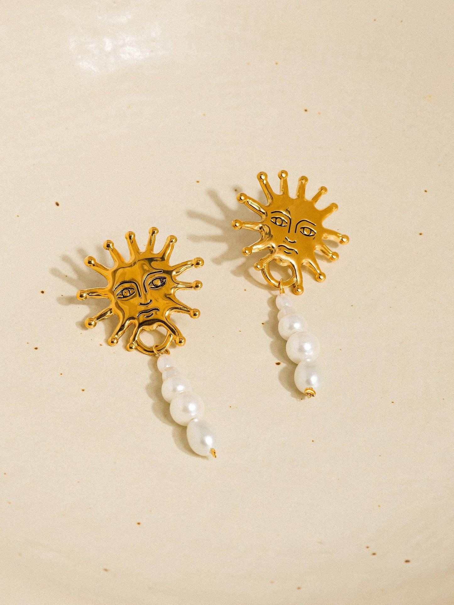 Flânerie by MAIQ - Algarve 18K Gold Non-Tarnish Sun Pearl Drop Earring