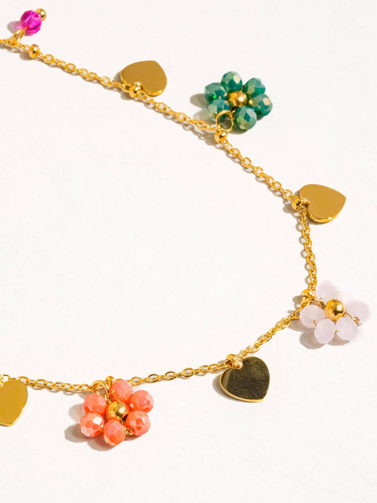 Flânerie by MAIQ - Melvin 18K Gold Non-Tarnish Flower & Hearts Necklace