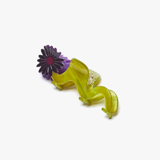 WINONA IRENE - Dark Purple Flower Power Daisy Small Acetate Hair Claw