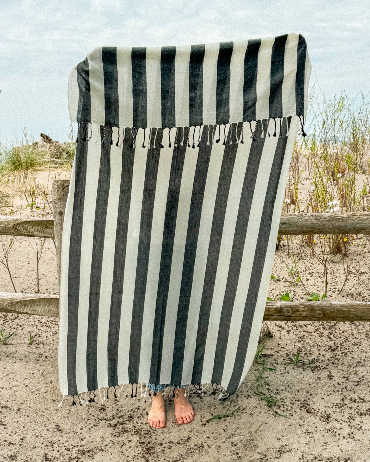 Moa - Orange Striped Beach Towel