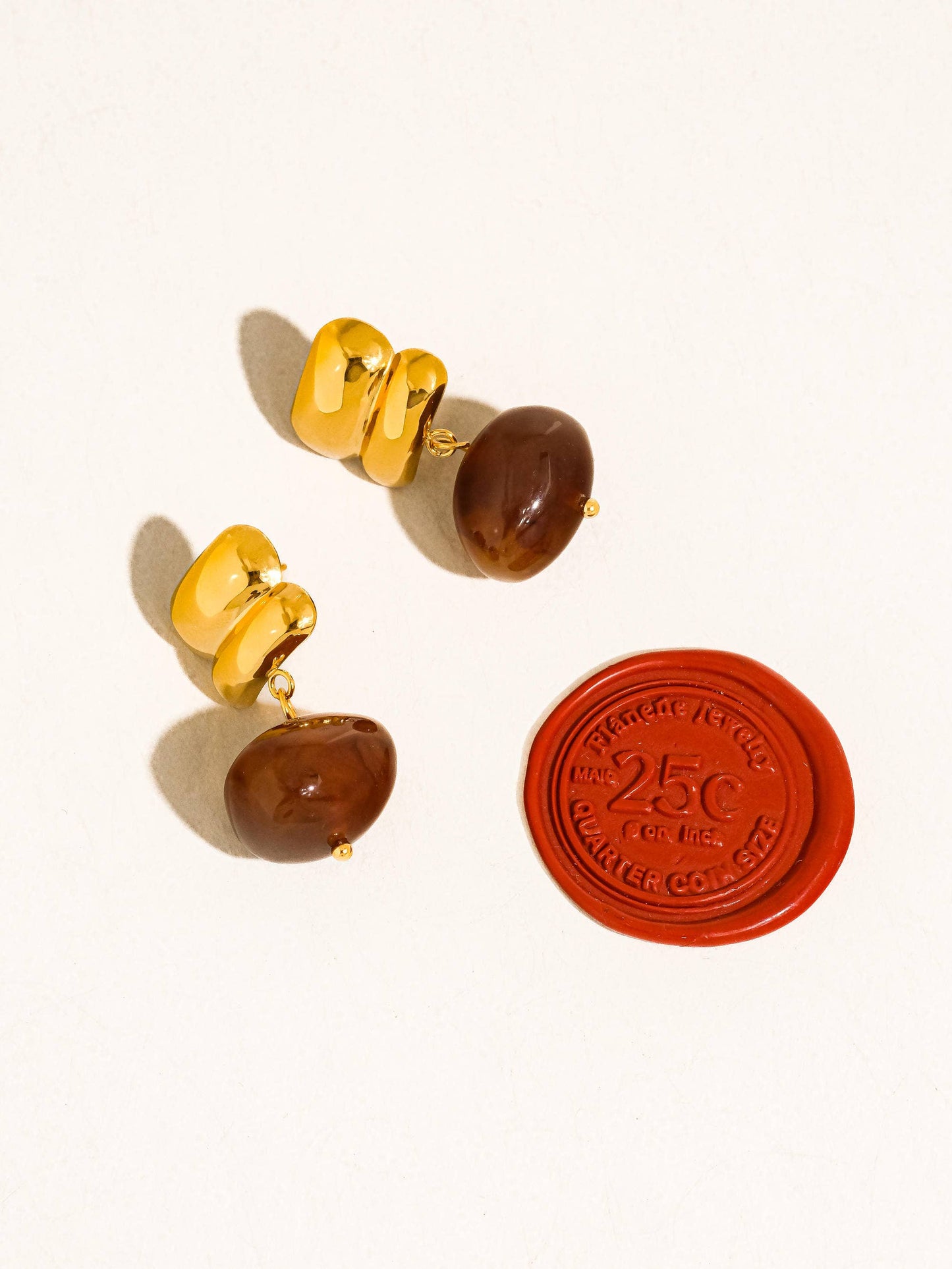 Flânerie by MAIQ - Annina 18K Gold Non-Tarnish Agate Drop Earrings