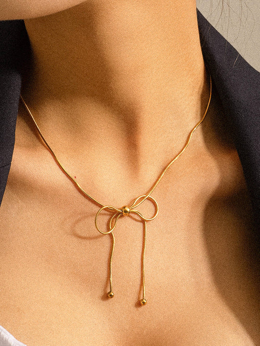 Flânerie by MAIQ - Wildrose 18K Non-Tarnish Bow Chain Necklace