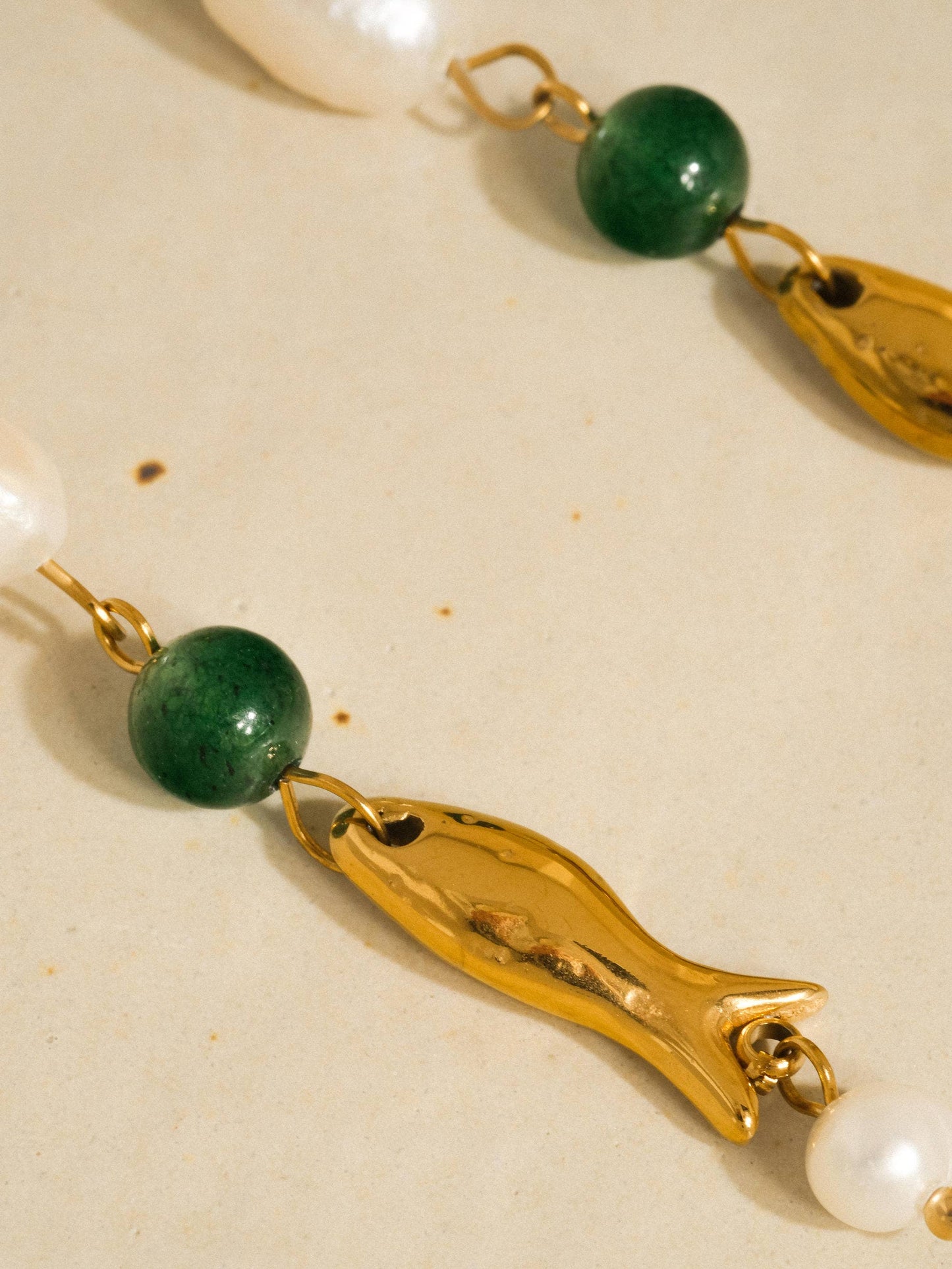 Flânerie by MAIQ - Palermo 18K Gold Non-Tarnish Freshwater Pearl Fish Earrings