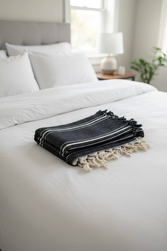 Moa - Minimalist 100% Cotton Throw Blankets & Bedspreads