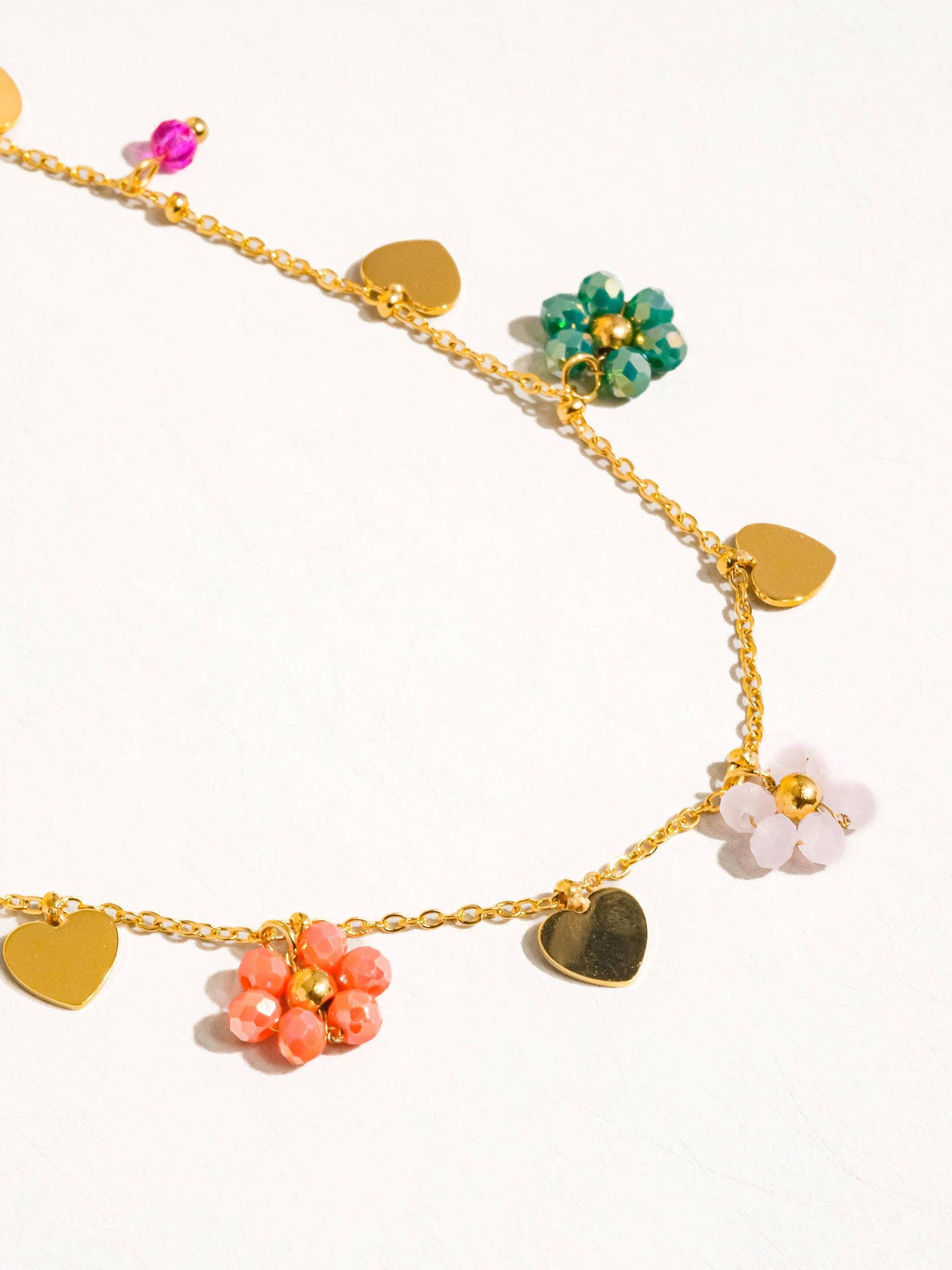 Flânerie by MAIQ - Melvin 18K Gold Non-Tarnish Flower & Hearts Necklace