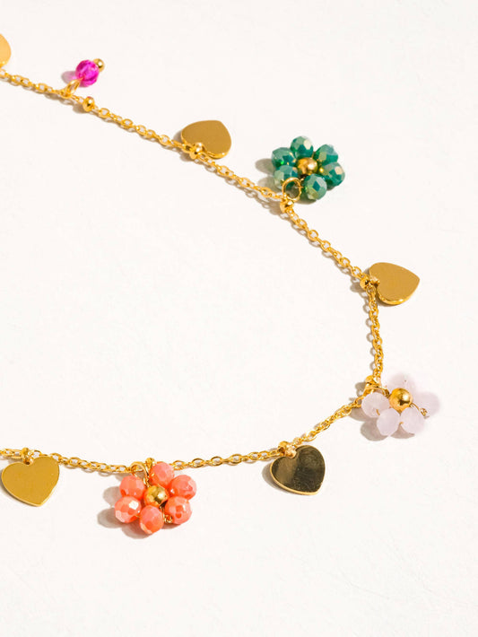 Flânerie by MAIQ - Melvin 18K Gold Non-Tarnish Flower & Hearts Necklace