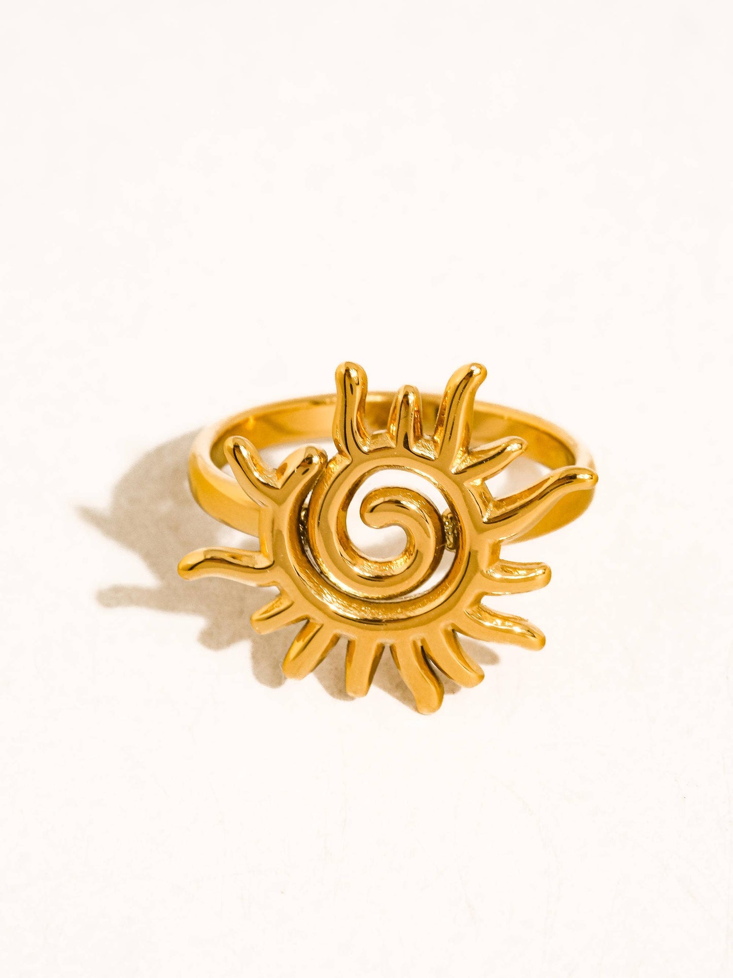 Flânerie by MAIQ - Starwyn 18K Gold Non-Tarnish Sun Spiral Statement Ring