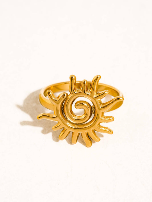 Flânerie by MAIQ - Starwyn 18K Gold Non-Tarnish Sun Spiral Statement Ring