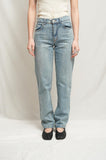 Alexander Wang Womens Straight Leg Light Wash Jeans