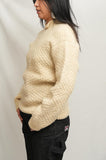 Chunky Hand Knit Wool Sweater Mandarin Collar