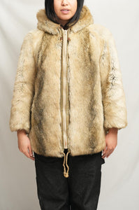 70's Faux Fur Hooded Coat