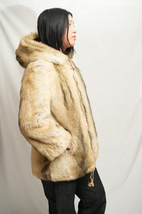 70's Faux Fur Hooded Coat