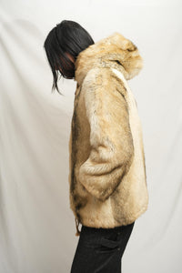 70's Faux Fur Hooded Coat