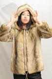 70's Faux Fur Hooded Coat