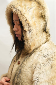 70's Faux Fur Hooded Coat