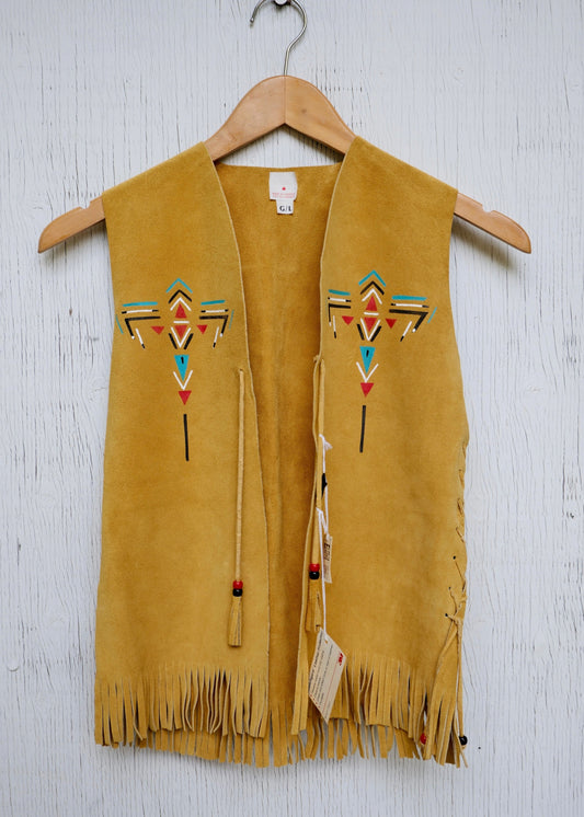 Handpainted Suede Fringe Vest