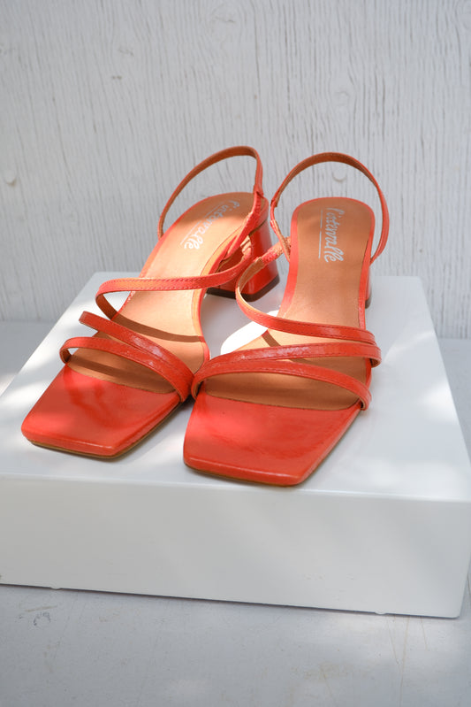Square-Toed Block Kitten Heels