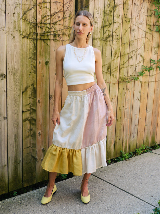 BABY BE GOOD Linen Patchwork Skirt