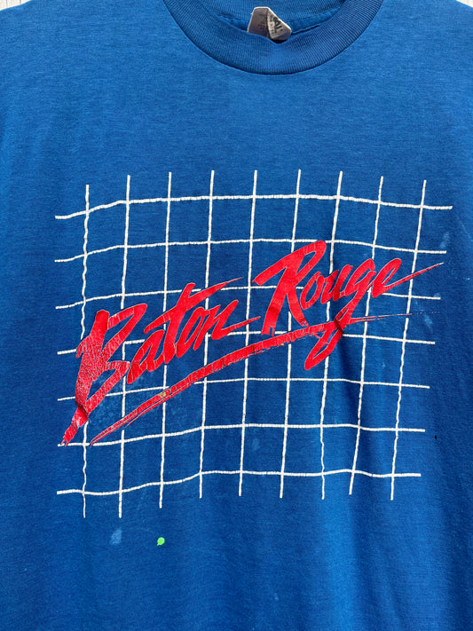 Vintage Signal Baton Rouge Graphic T-Shirt / Made In USA / Blue