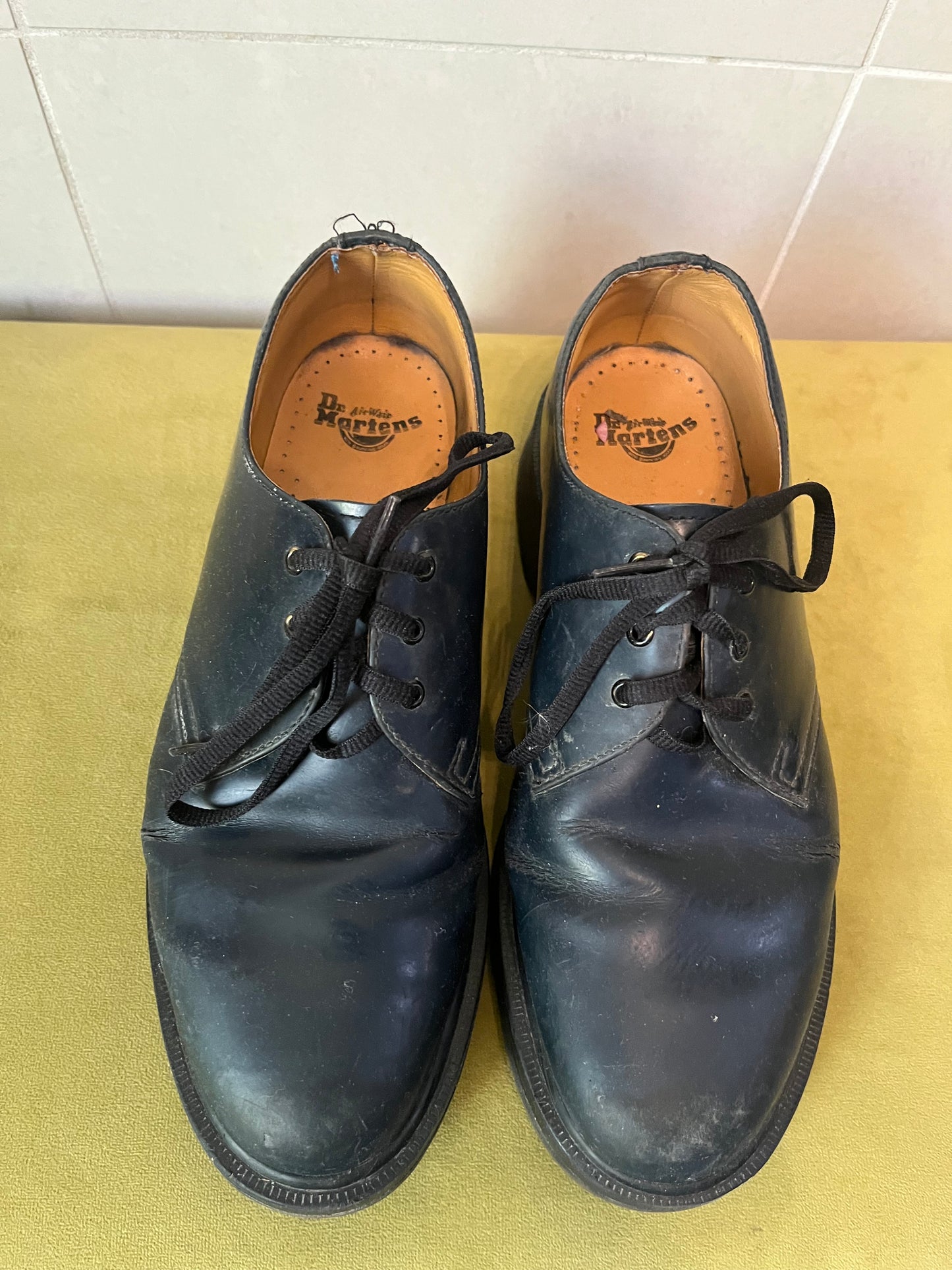 Vintage Dr. Martens Navy Derby Shoes / England / Smooth Leather