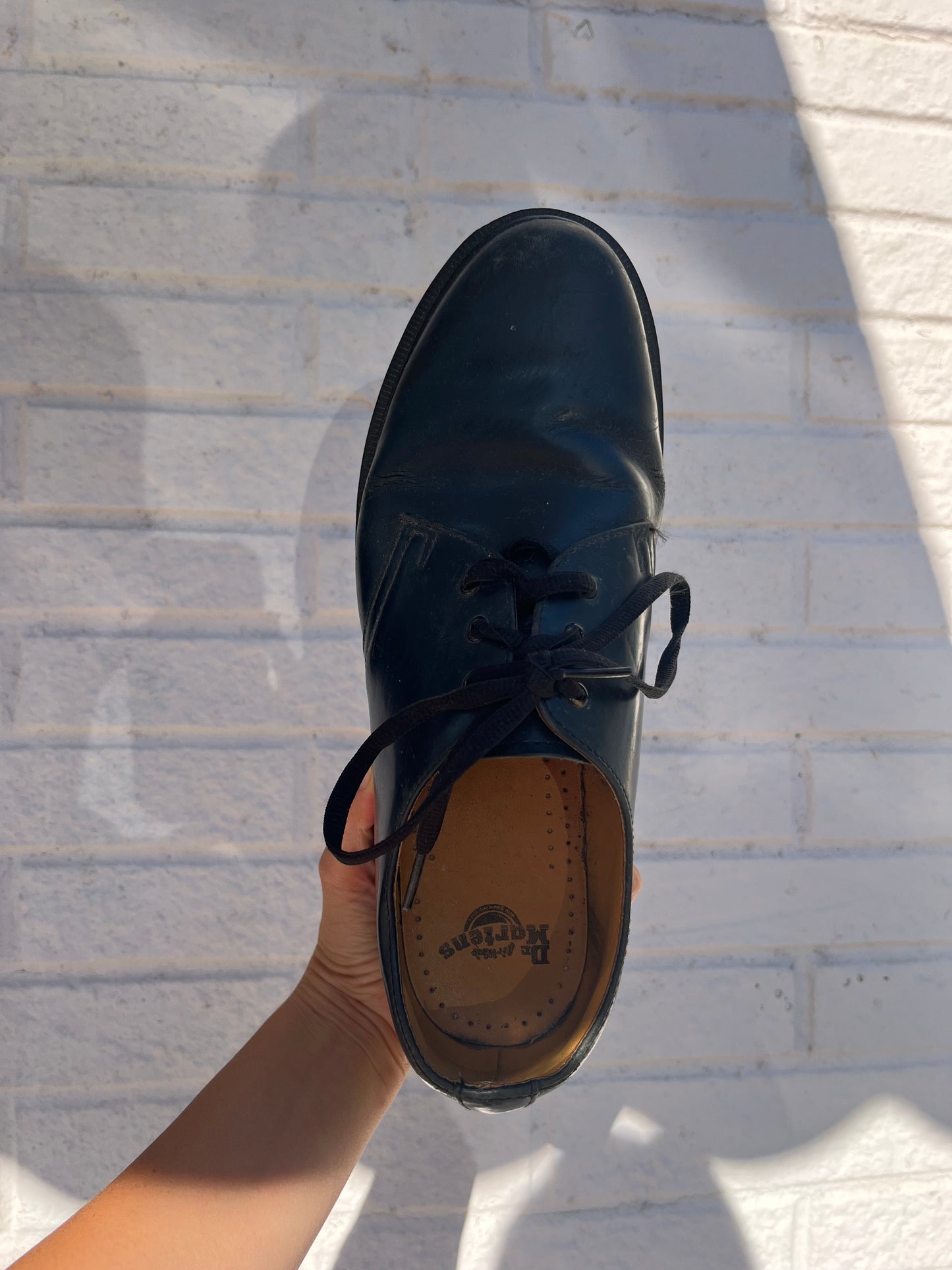Vintage Dr. Martens Navy Derby Shoes / England / Smooth Leather