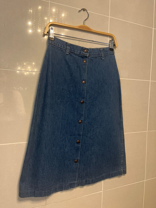 70s A-Line Denim Western Inspired Sears Skirt