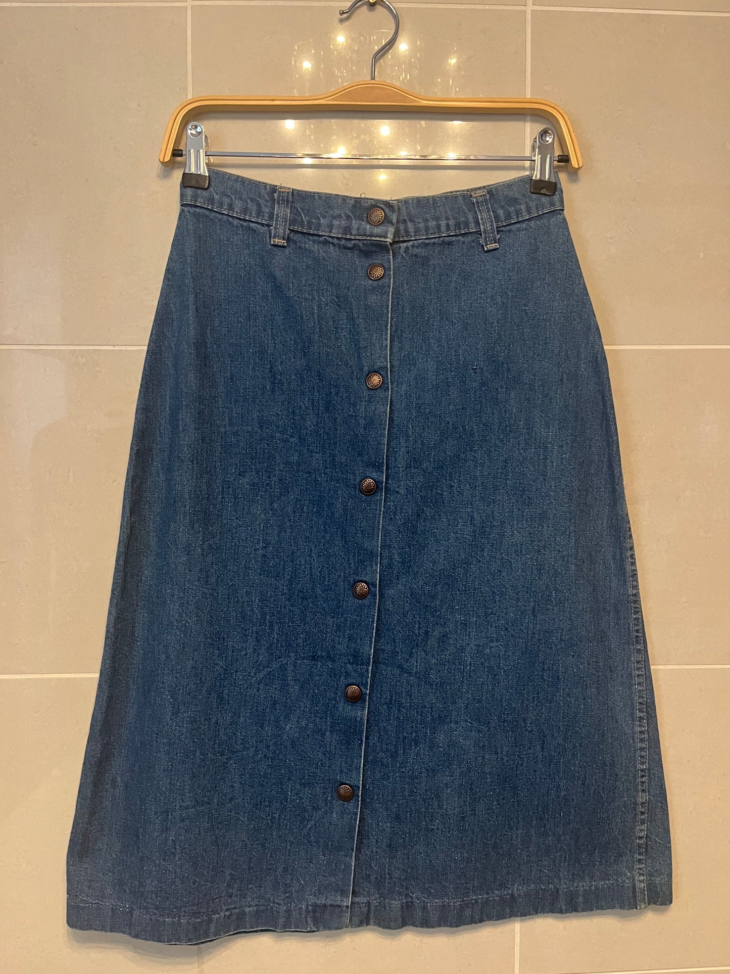 70s A-Line Denim Western Inspired Sears Skirt