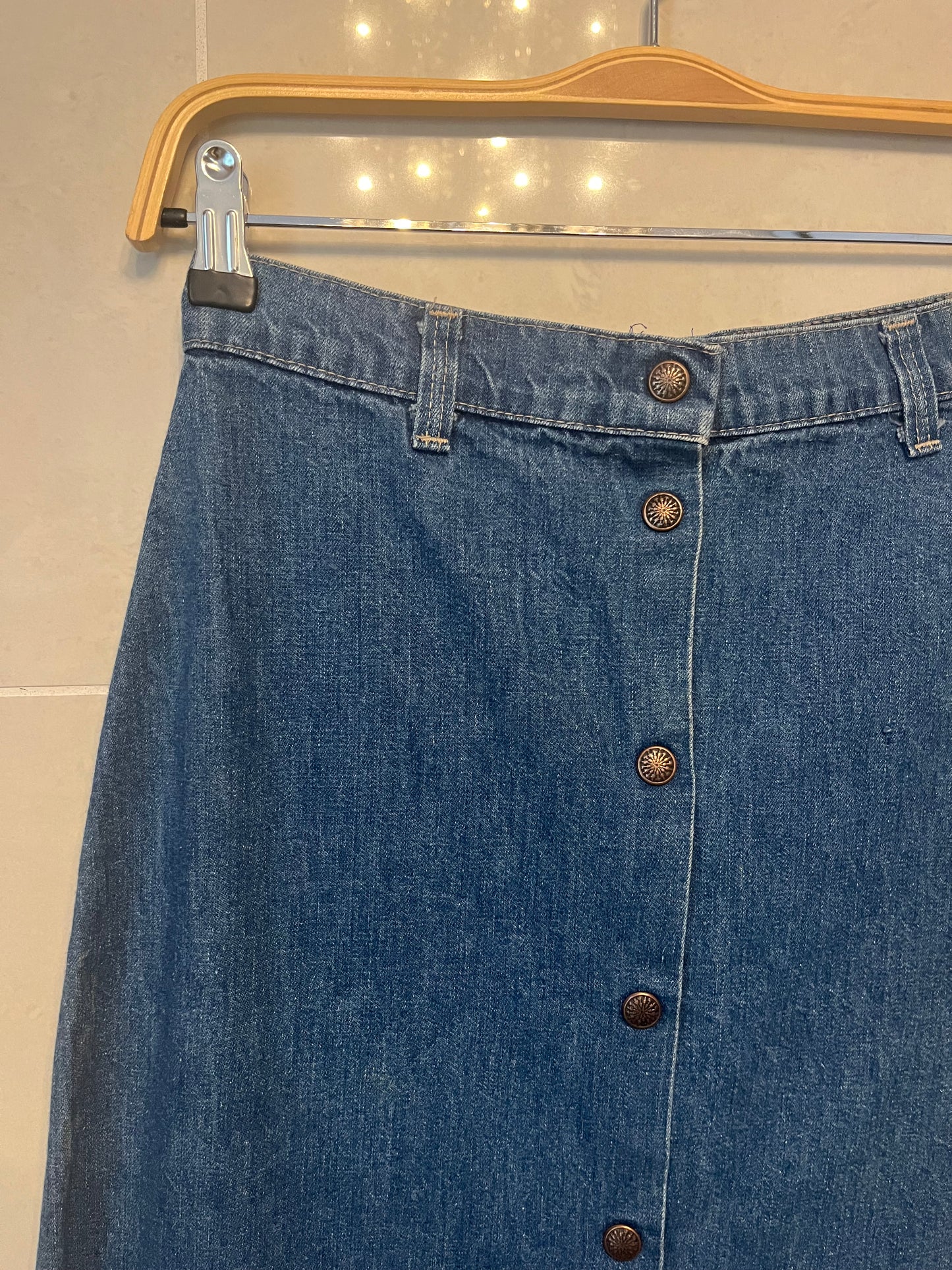 70s A-Line Denim Western Inspired Sears Skirt