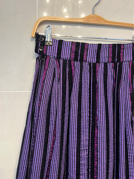 Silk Double Ruffle Midi Skirt