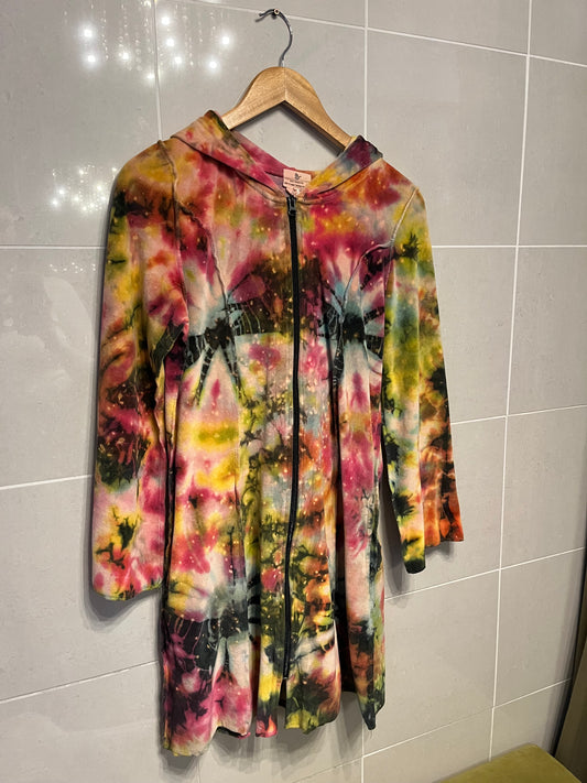Velour Tie Dye Festival Hoodie Zip Up