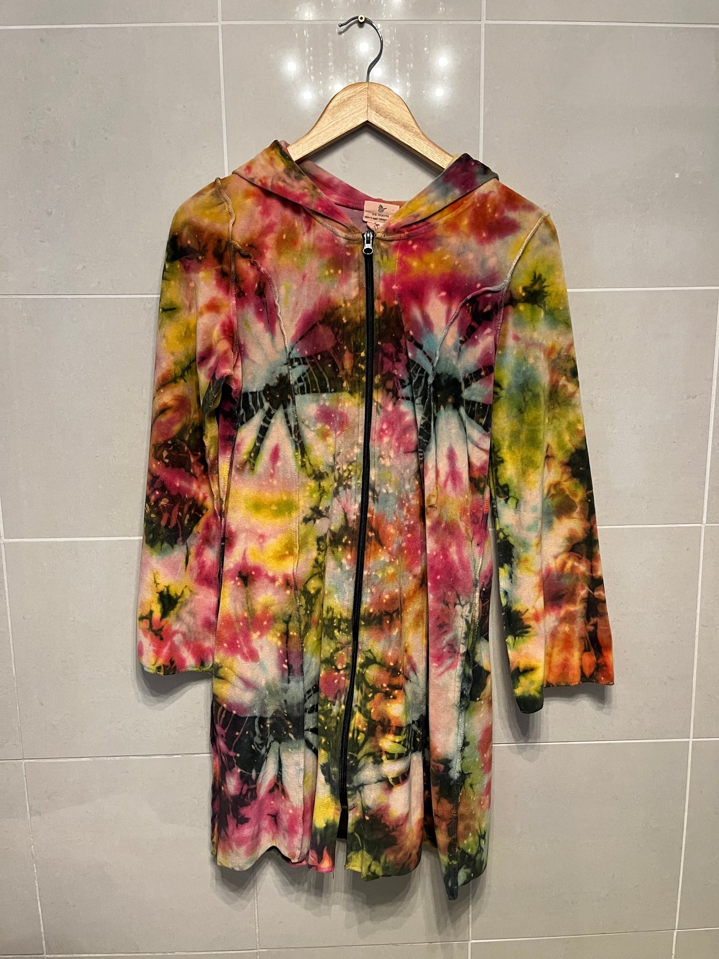 Velour Tie Dye Festival Hoodie Zip Up