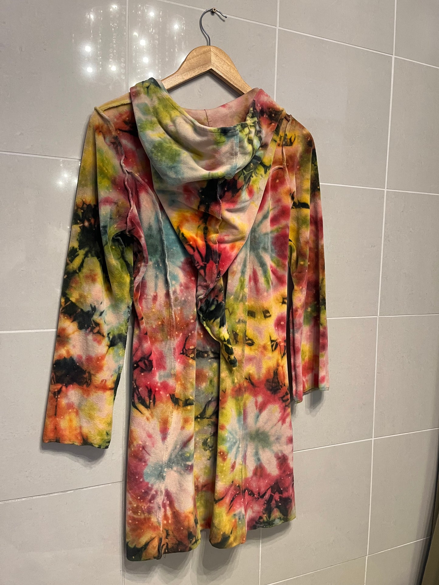 Velour Tie Dye Festival Hoodie Zip Up