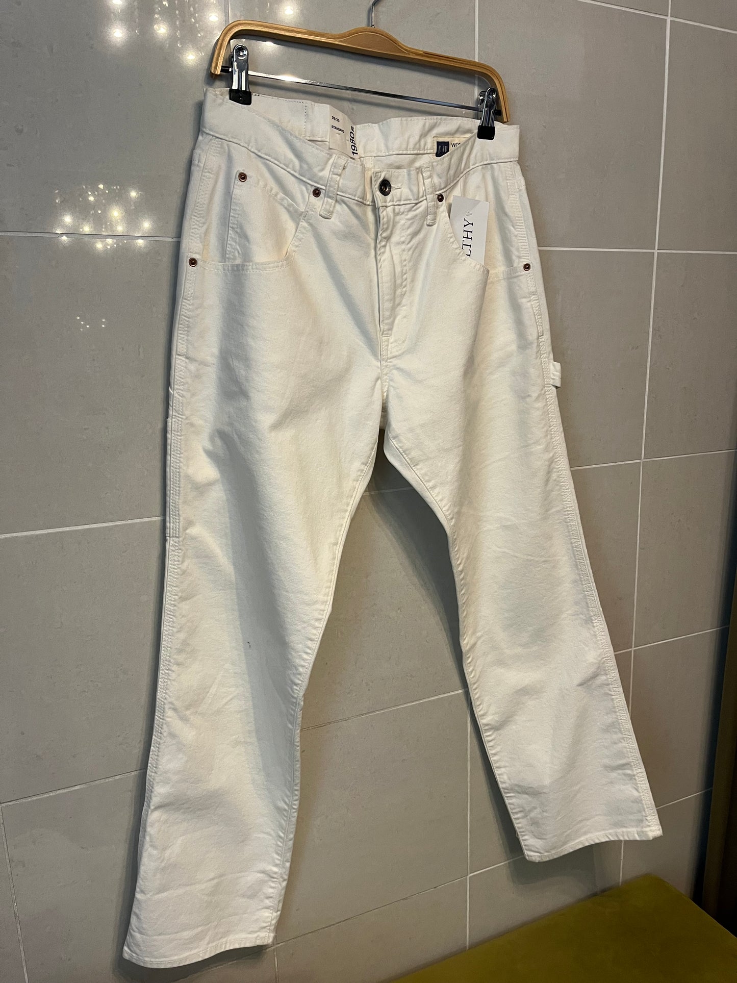 Gap White Denim Worker Jean