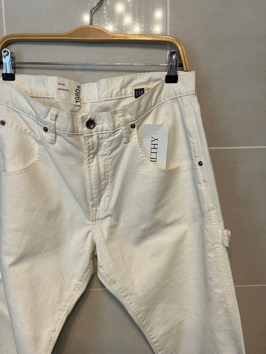 Gap White Denim Worker Jean