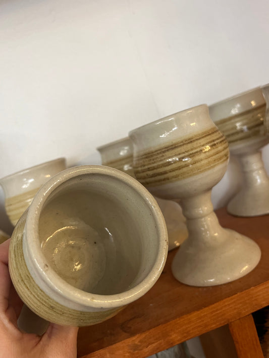 Pottery Wine Decanter & Wine Glasses