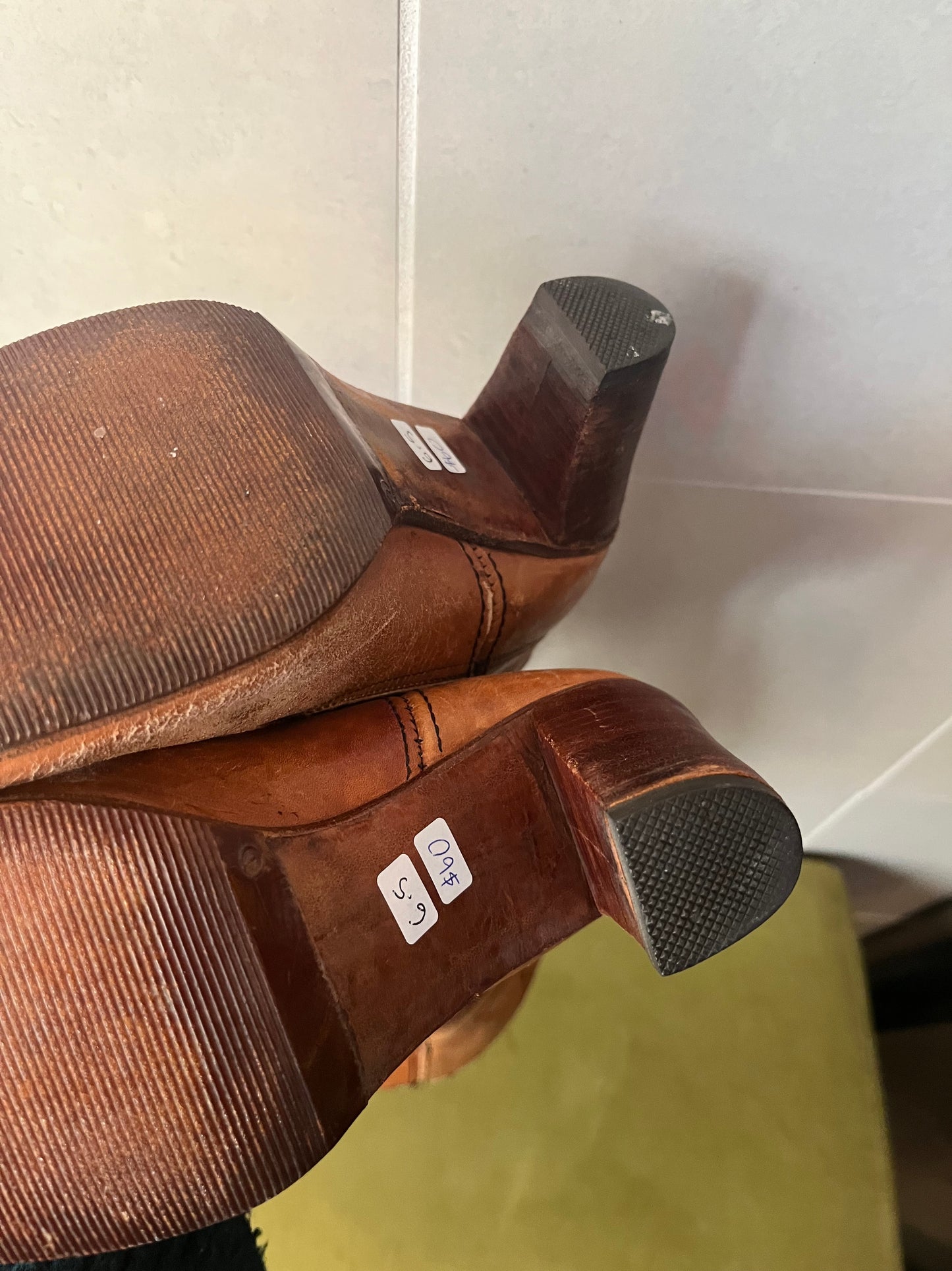 70s Leather Cowboy Platforms